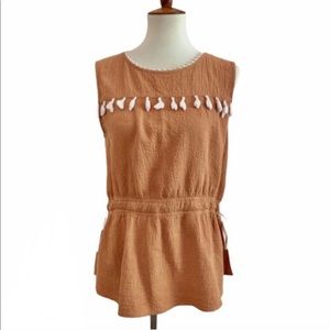 Hayden Los Angeles Tassel Top Yellow Size Medium